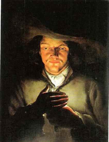 unknow artist Mann mit brennender Kerze von Nachfolger Godfried Schalcken Spain oil painting art